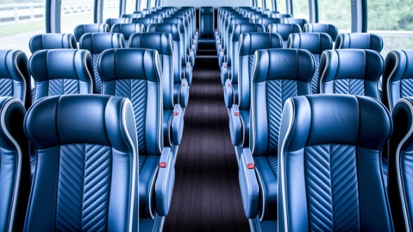 arlington heights 56 passenger charter bus inside